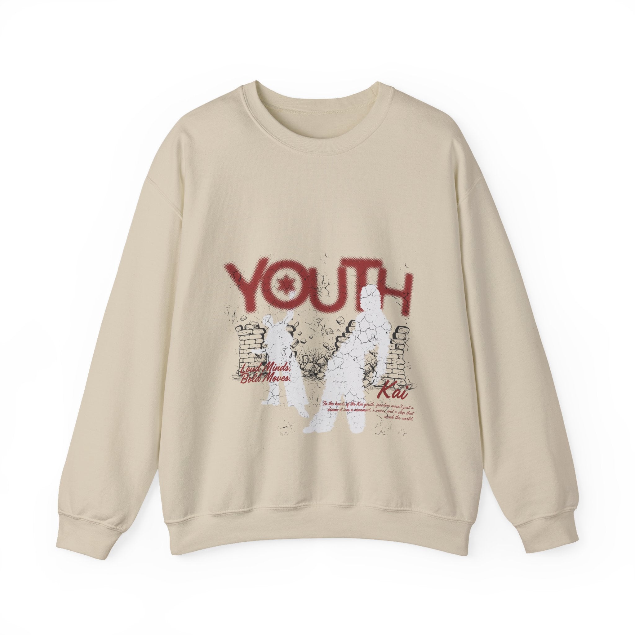 Youth Graphic Crewneck Sweatshirt — Vintage Sketch Band Tee Style