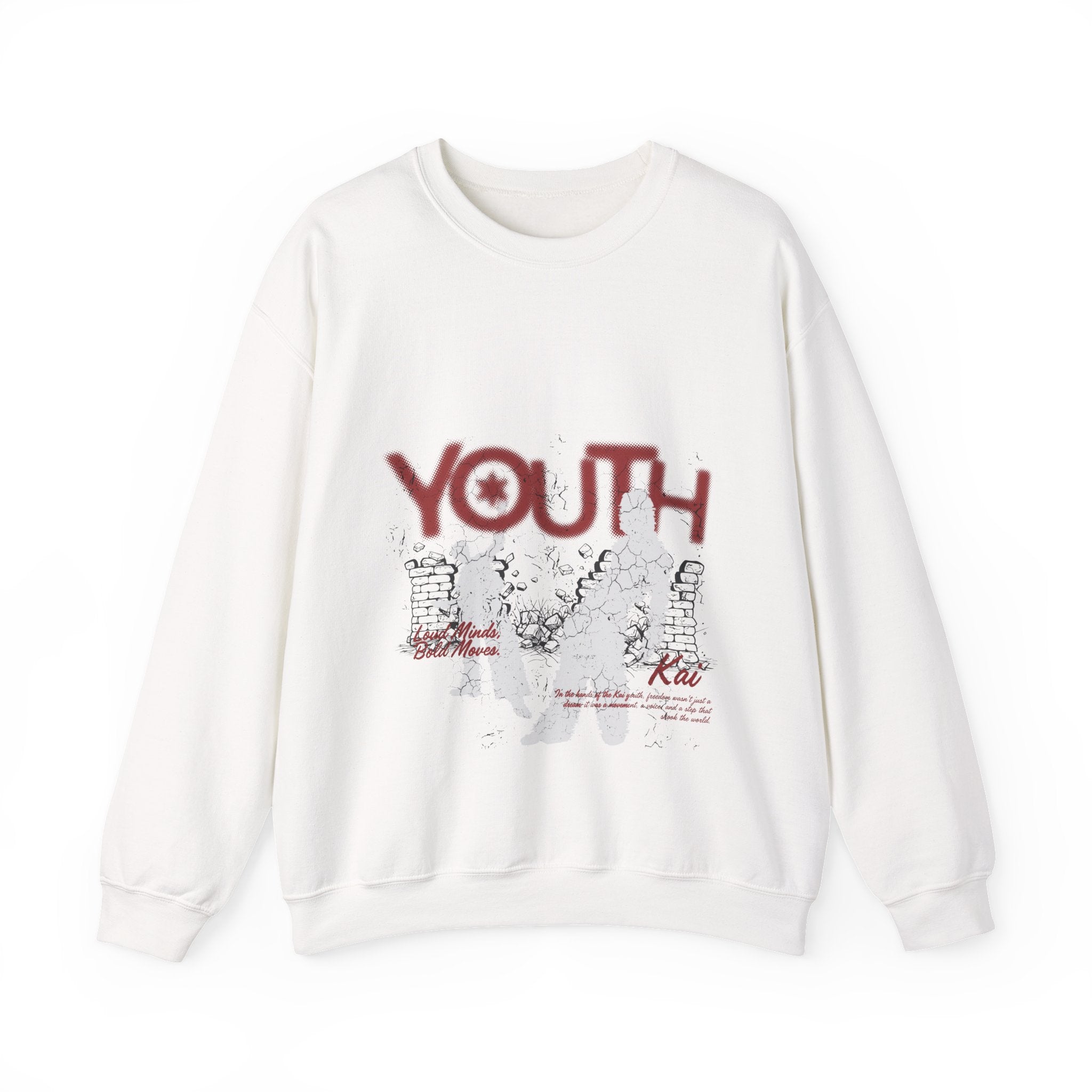 Youth Graphic Crewneck Sweatshirt — Vintage Sketch Band Tee Style