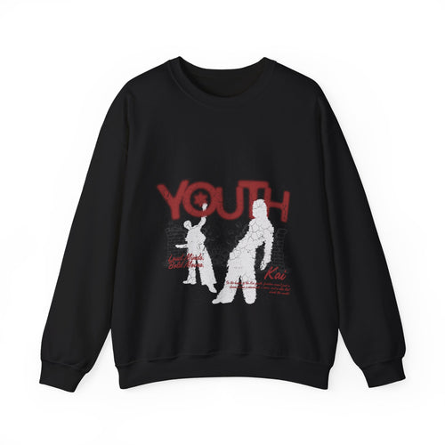 Youth Graphic Crewneck Sweatshirt — Vintage Sketch Band Tee Style